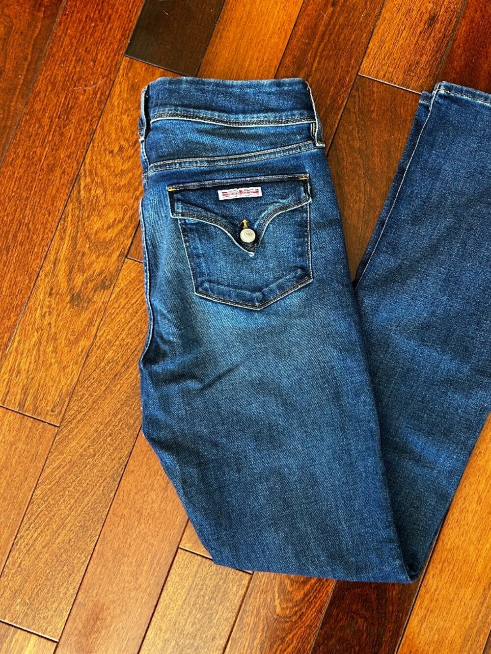 Hudson Beth Jeans Womens 32 Rhythm Rain Dark Wash Flap Pocket Bootcut Jeans - Picture 5 of 8